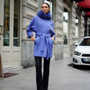 Moda Labella Kaban – Royal Mavi Kürk Yakalı