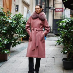 Moda Labella Kaban – Gül Kurusu Tam Kürk Yakalı