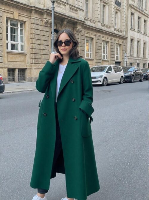 معطف مودا لابيلا أخضر زمردي داكن